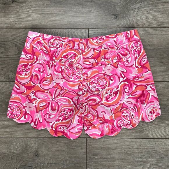 Lilly Pulitzer 5” The Buttercup Scallop Shorts Pink Pout Mango Salsa Sz 2 - Picture 4 of 10